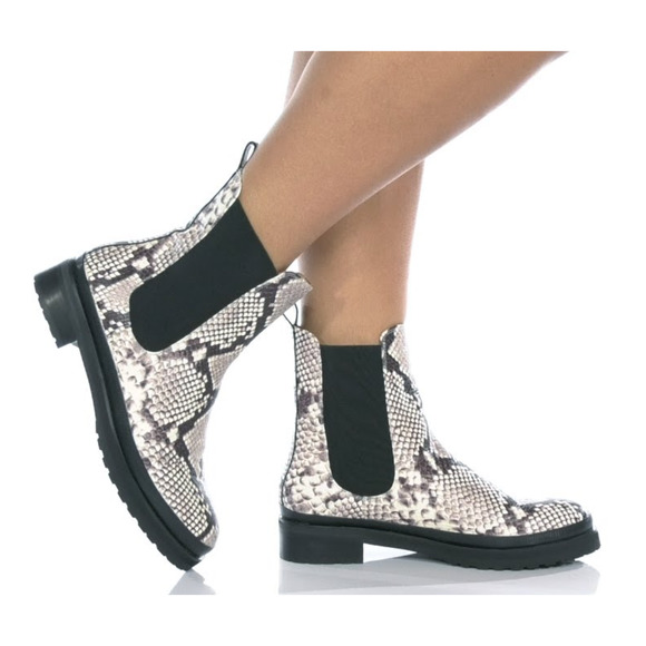 AEROSOLES Shoes - AEROSOLES Camila Chelsea Boots in Snakeskin Leather Roccia Mini Lug Size 8